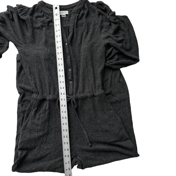 Velvet by Graham & Spencer Harper Cozy Soft Puff Sleeve Charcoal Jumpsuit S - Picture 9 of 11